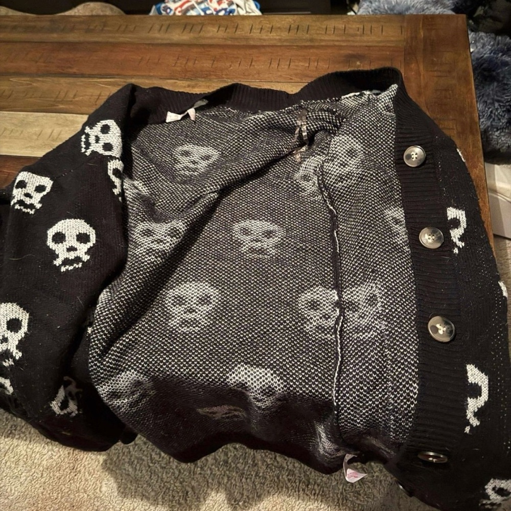 Black and Gray Skull Cardigan